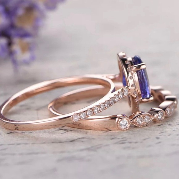 ✨BACK IN STOCK✨Dainty 18K Rose Gold Amethyst Set✨ - Picture 4 of 6